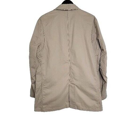 DULUTH TRADING CO Fire Hose Presentation Khaki Elbow Patch Blazer Size L Tall - Picture 2 of 11